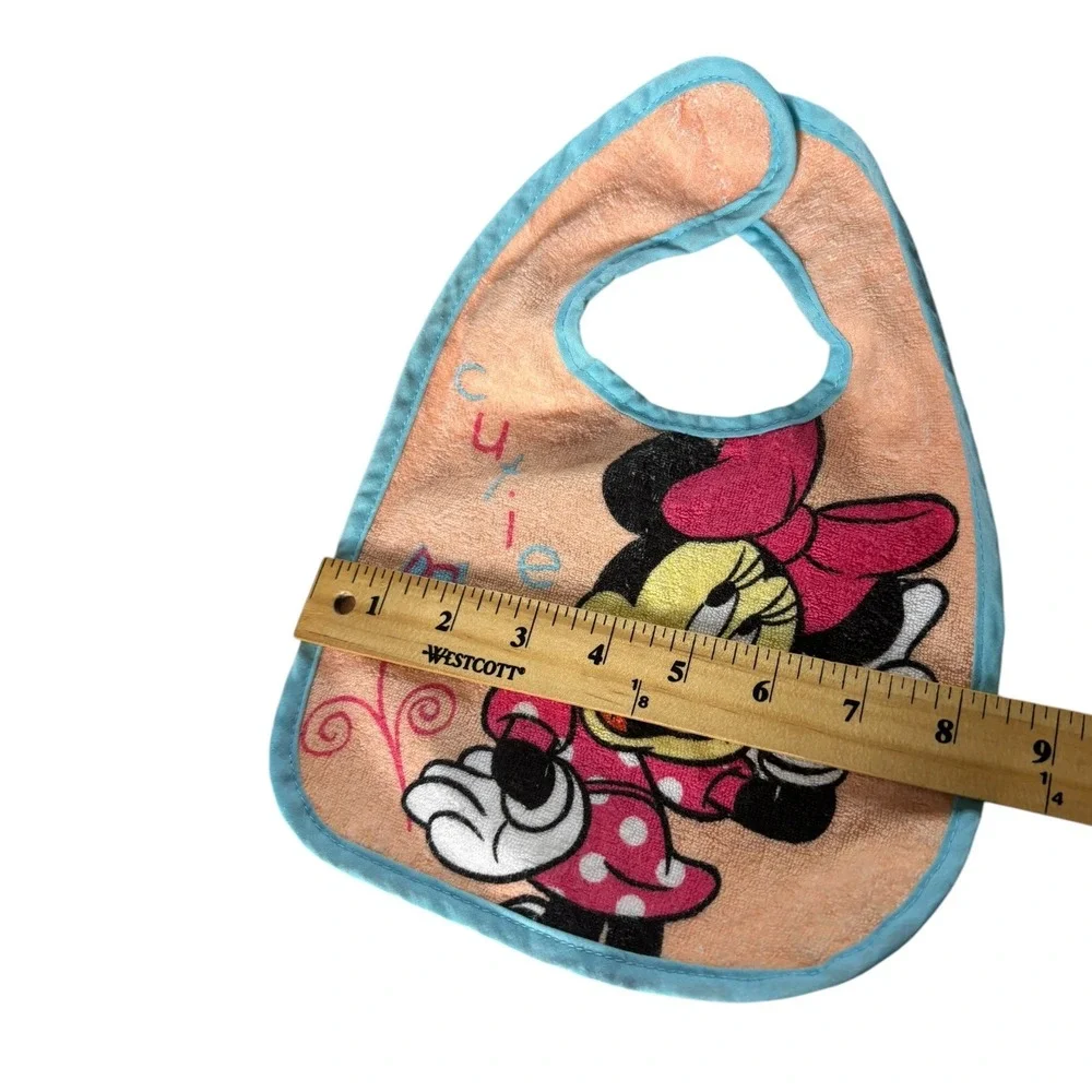 Disney Baby Minnie Mouse Bib Pink Blue‎ Cutie Graphic Terry Cloth